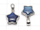 Meteorite Star Motif Pendant 11x11x4.5mm Blue Silver925