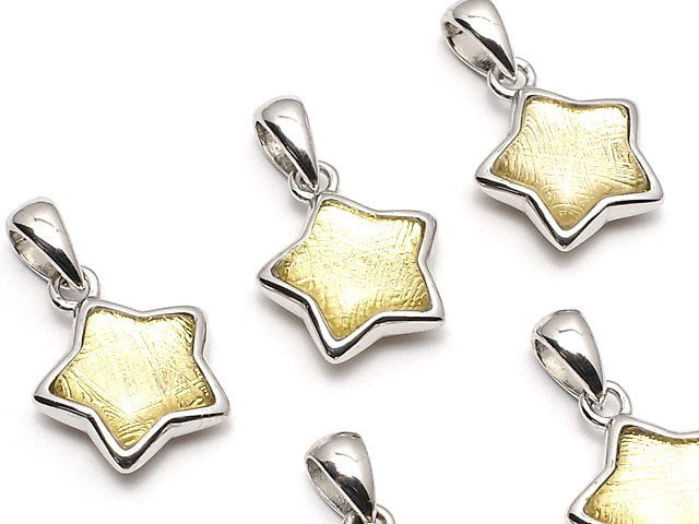 Meteorite Star Motif Pendant 11x11x4.5mm Gold Silver925