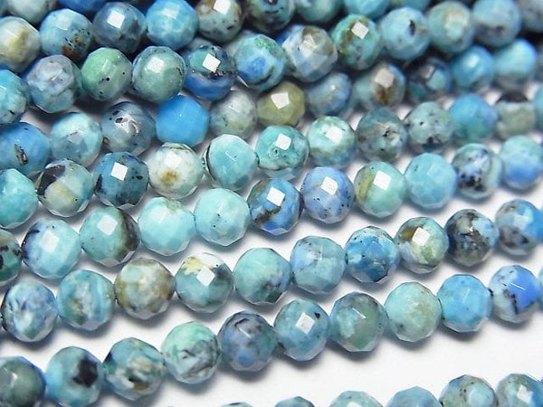 [Video]High Quality! Blue Opal Faceted Round 4mm 1strand beads (aprx.15inch/37cm)