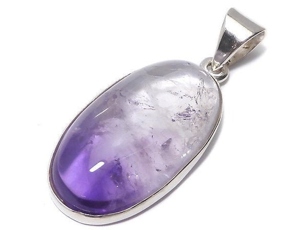 [Video][One of a kind] High Quality Bi-color Amethyst AAA- Pendant Silver925 NO.58