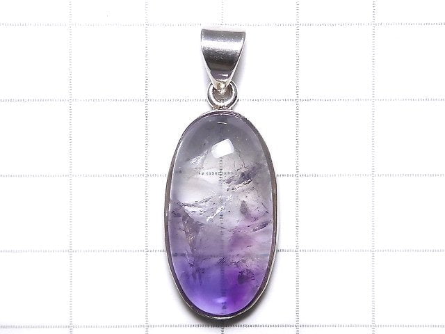 [Video][One of a kind] High Quality Bi-color Amethyst AAA- Pendant Silver925 NO.58