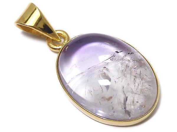 [Video][One of a kind] High Quality Bi-color Amethyst AAA- Pendant 18KGP NO.65