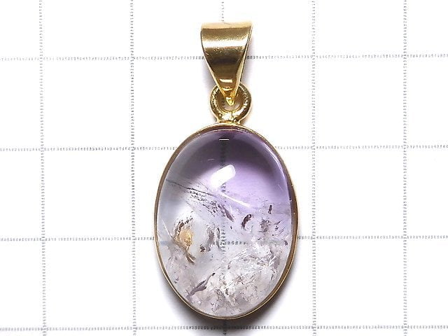 [Video][One of a kind] High Quality Bi-color Amethyst AAA- Pendant 18KGP NO.65