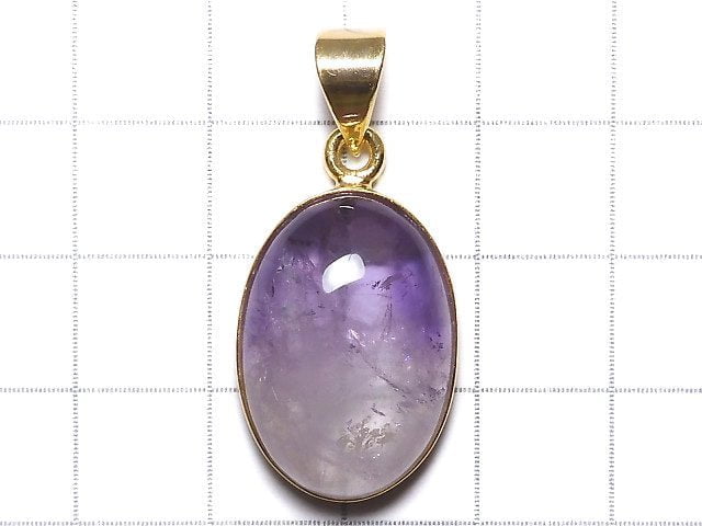 [Video][One of a kind] High Quality Bi-color Amethyst AAA- Pendant 18KGP NO.66