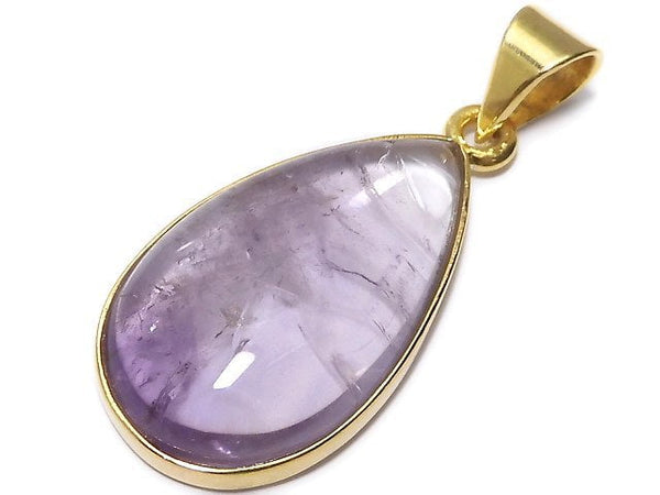 [Video][One of a kind] High Quality Bi-color Amethyst AAA- Pendant 18KGP NO.67