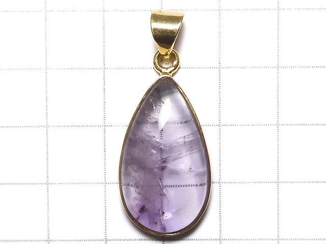 [Video][One of a kind] High Quality Bi-color Amethyst AAA- Pendant 18KGP NO.67