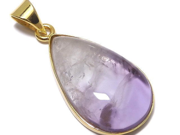 [Video][One of a kind] High Quality Bi-color Amethyst AAA- Pendant 18KGP NO.70