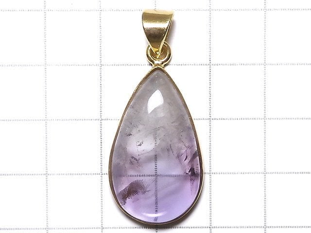 [Video][One of a kind] High Quality Bi-color Amethyst AAA- Pendant 18KGP NO.70