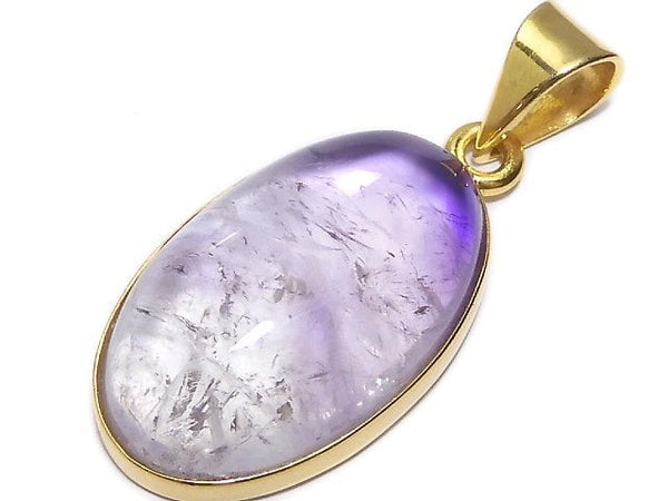 [Video][One of a kind] High Quality Bi-color Amethyst AAA- Pendant 18KGP NO.71