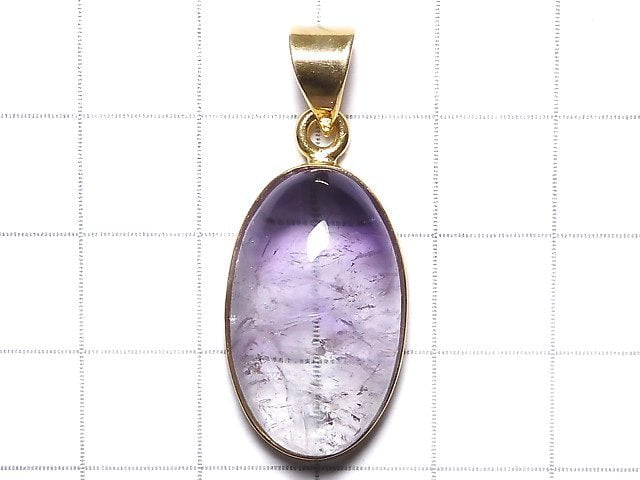 [Video][One of a kind] High Quality Bi-color Amethyst AAA- Pendant 18KGP NO.71