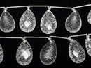 [Video]High Quality Crystal AAA Carved Faceted Pear Shape 1strand (5pcs)