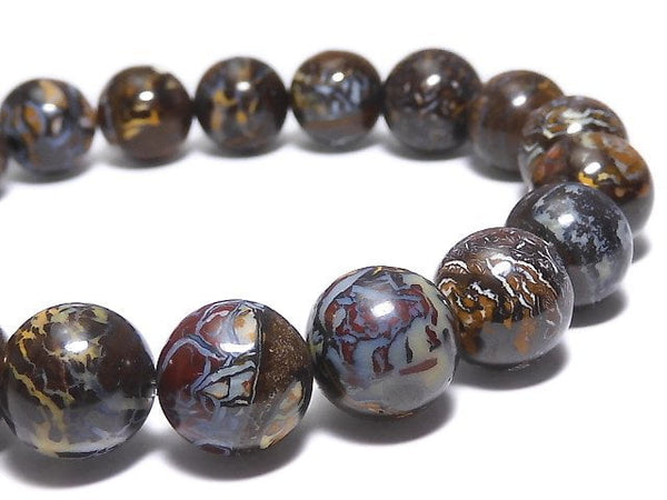 [Video][One of a kind] Boulder Opal AA++ Round 11mm Bracelet NO.21