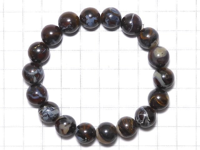 [Video][One of a kind] Boulder Opal AA++ Round 11mm Bracelet NO.24