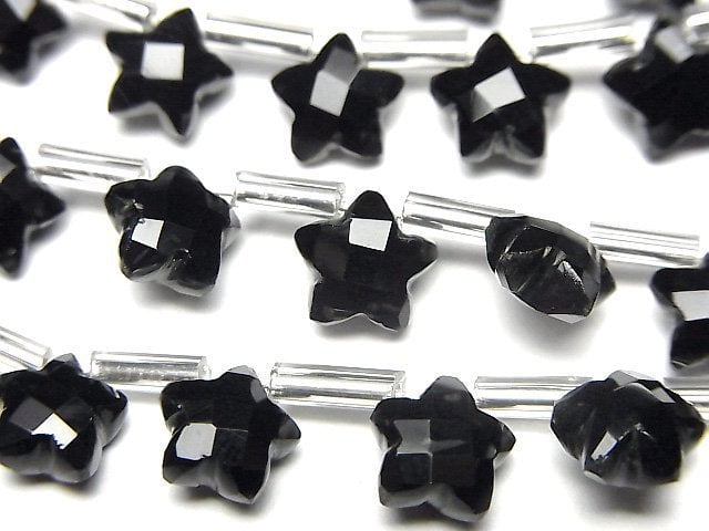 [Video] Onyx Faceted Star 7x7mm 1strand (8pcs )