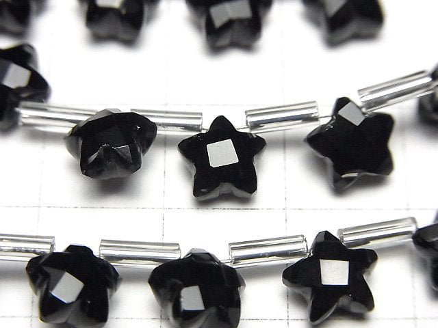 [Video] Onyx Faceted Star 7x7mm 1strand (8pcs )