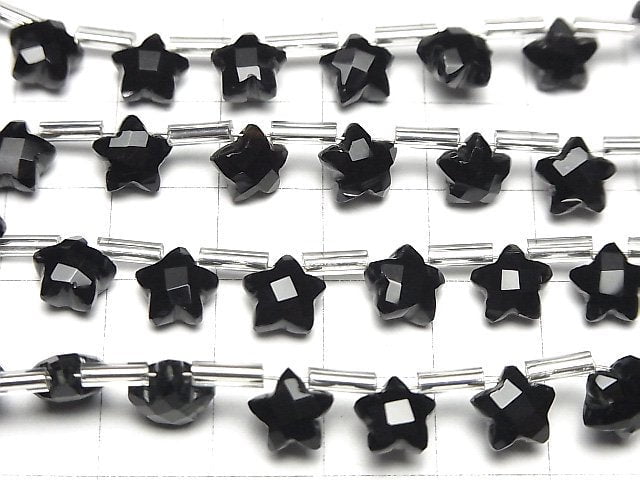 [Video] Onyx Faceted Star 7x7mm 1strand (8pcs )