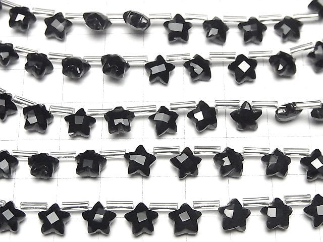 [Video] Onyx Faceted Star 7x7mm 1strand (8pcs )