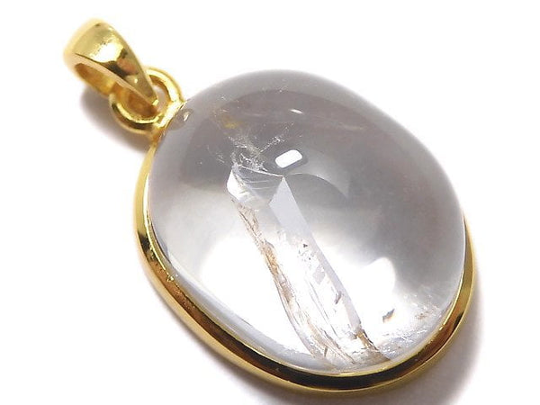 [Video][One of a kind] Crystal in Quartz Pendant 18KGP NO.39