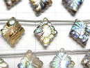 [Video] Abalone Shell x Crystal AAA - Rosenji Carving 1strand (6pcs)