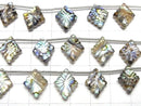 [Video] Abalone Shell x Crystal AAA - Rosenji Carving 1strand (6pcs)