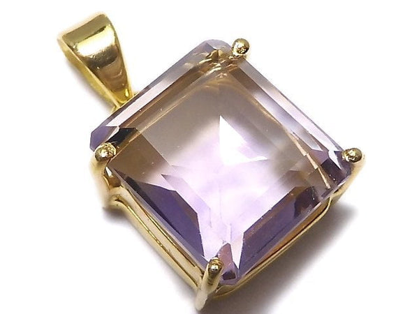 [Video][One of a kind] High Quality Ametrine AAA Faceted Pendant 18KGP NO.84