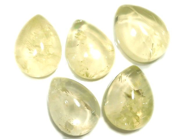 [Video][One of a kind] High Quality Lemon Quartz AAA- Cabochon 5pcs Set NO.1