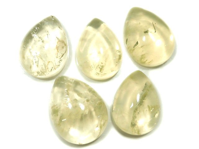 [Video][One of a kind] High Quality Lemon Quartz AAA- Cabochon 5pcs Set NO.3