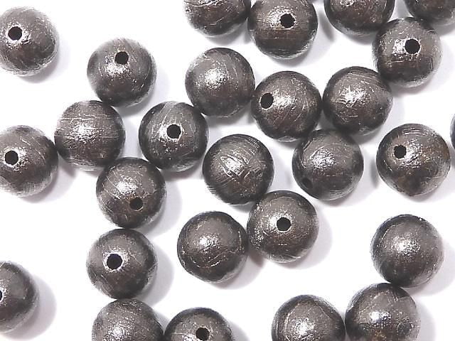 [Video] Meteorite (Altai meteorite) Black Round 6mm 1pc