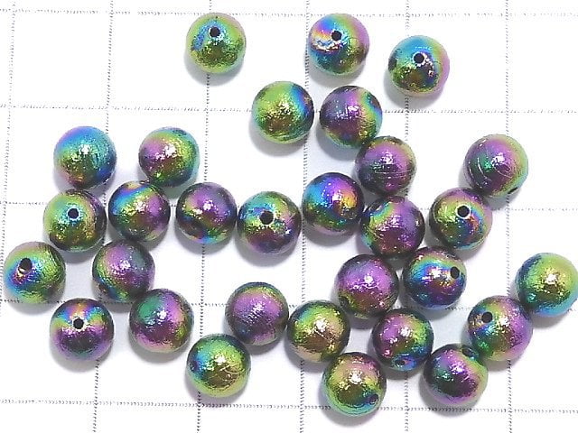 [Video] Meteorite (Altai meteorite) Rainbow color Round 6mm 1pc