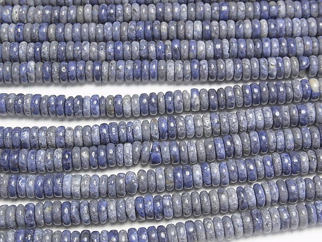 [Video] Blue Sponge Coral Roundel 6x6x2mm 1strand beads (aprx.15inch/37cm)