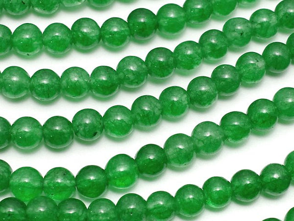 Green color Jade (clear type) Round 4mm 1strand beads (aprx.14inch/35cm)