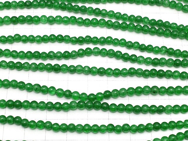 Green color Jade (clear type) Round 4mm 1strand beads (aprx.14inch/35cm)