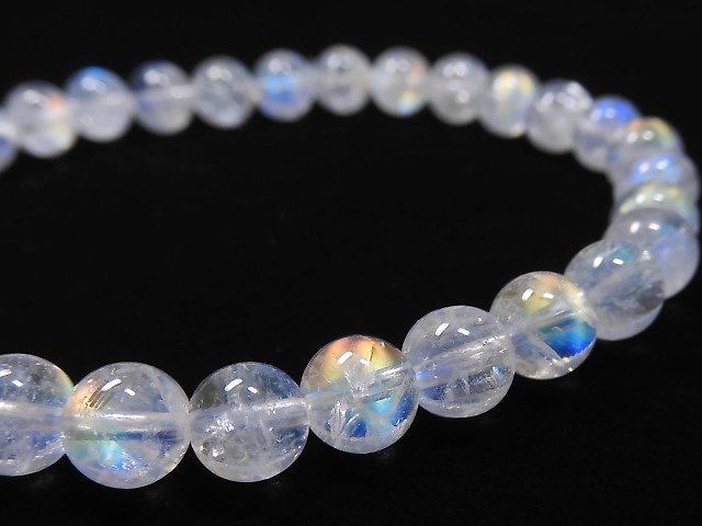 [Video][One of a kind] High Quality Andesine Labradorite AAA Round 6mm Bracelet NO.4