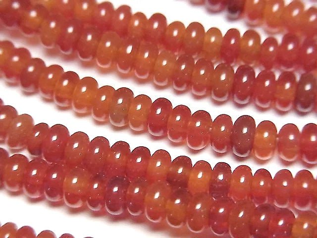 [Video]Carnelian AAA Rondelle 4x4x2mm half or 1strand beads (aprx.15inch/36cm)