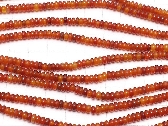 [Video]Carnelian AAA Roundel 4x4x2mm half or 1strand beads (aprx.15inch/36cm)