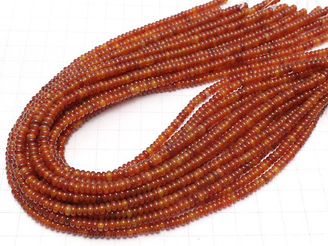 [Video]Carnelian AAA Roundel 4x4x2mm half or 1strand beads (aprx.15inch/36cm)