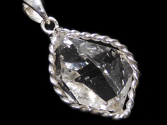 [Video][One of a kind] NYHerkimer Diamond Pendant Silver925 NO.6