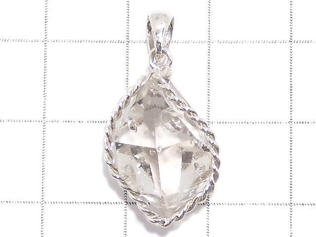 [Video][One of a kind] NYHerkimer Diamond Pendant Silver925 NO.6