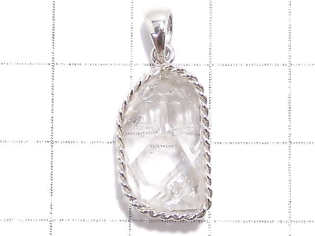 [Video][One of a kind] NYHerkimer Diamond Pendant Silver925 NO.16