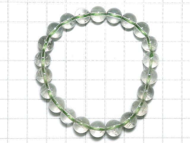 [Video][One of a kind] High Quality Green Sunstone Round 8.5mm Bracelet NO.26