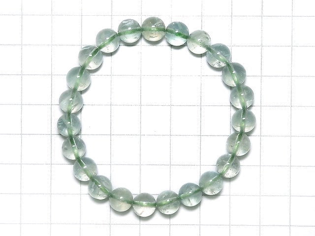 [Video][One of a kind] High Quality Green Sunstone Round 8mm Bracelet NO.27