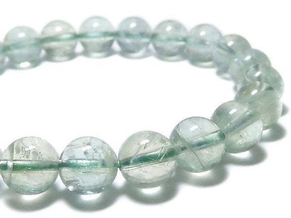 [Video][One of a kind] High Quality Green Sunstone Round 8mm Bracelet NO.28