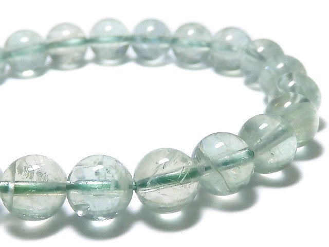 [Video][One of a kind] High Quality Green Sunstone Round 8mm Bracelet NO.28