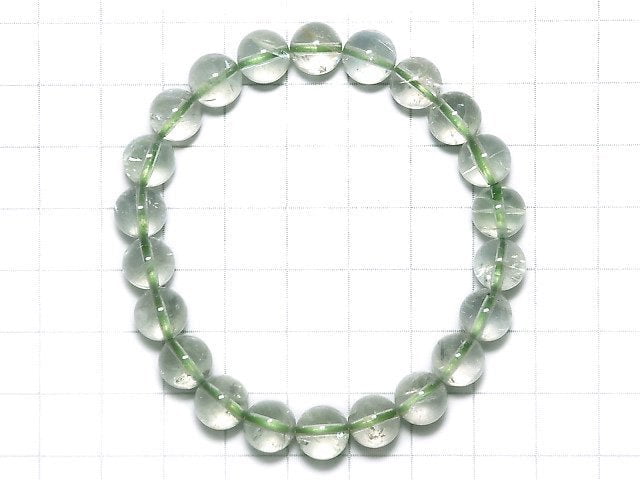 [Video][One of a kind] High Quality Green Sunstone Round 8.5mm Bracelet NO.29