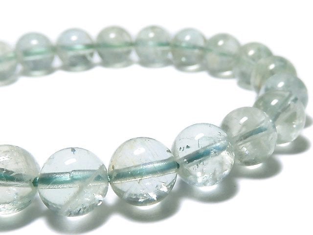 [Video][One of a kind] High Quality Green Sunstone Round 8.5mm Bracelet NO.31