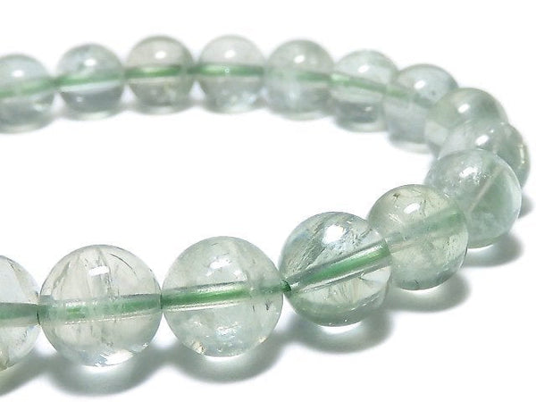 [Video][One of a kind] High Quality Green Sunstone Round 8.5mm Bracelet NO.32