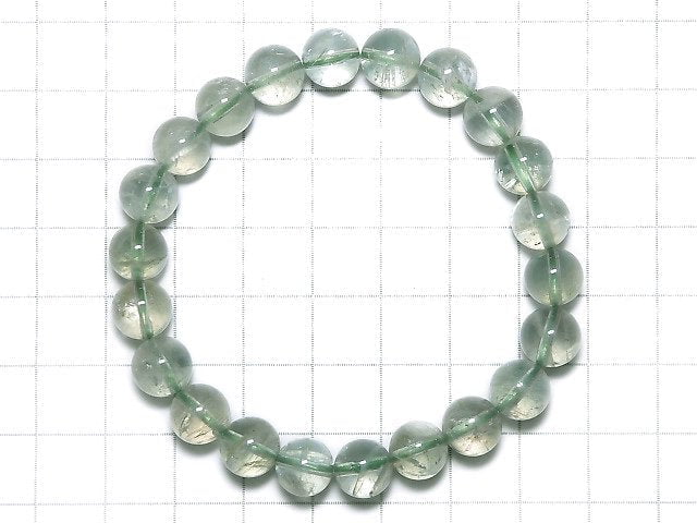 [Video][One of a kind] High Quality Green Sunstone Round 8.5mm Bracelet NO.32