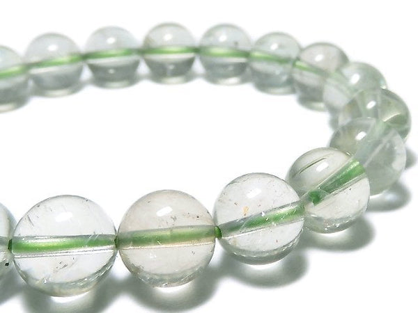 [Video][One of a kind] High Quality Green Sunstone Round 9.5mm Bracelet NO.33