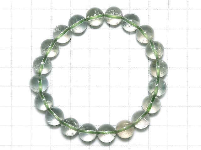 [Video][One of a kind] High Quality Green Sunstone Round 9.5mm Bracelet NO.33