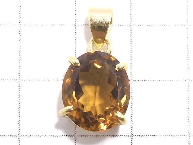 [Video][One of a kind] High Quality Beer Crystal Quartz AAA Pendant 18KGP NO.40